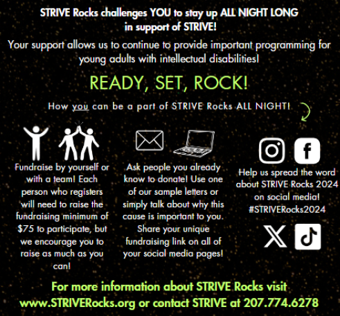 STRIVE Rock challenges you to stay up all night long in support of STRIVE
